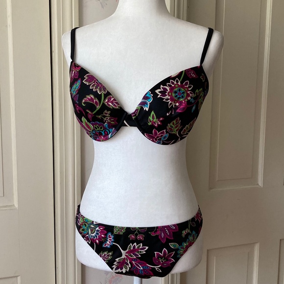 Victoria's Secret Other - Victorias Secret Floral Black Bikini NEVER WORN